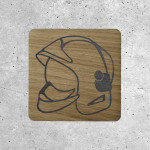 Wooden Sign - Firefighter Helmet Emblem F1