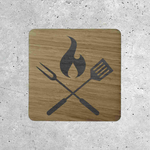 Wooden Signage - Barbecue Utensils