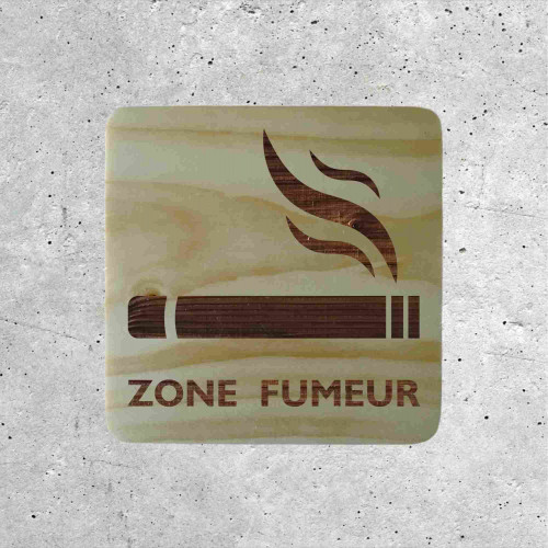 Panneau en Bois - Zone Fumeur