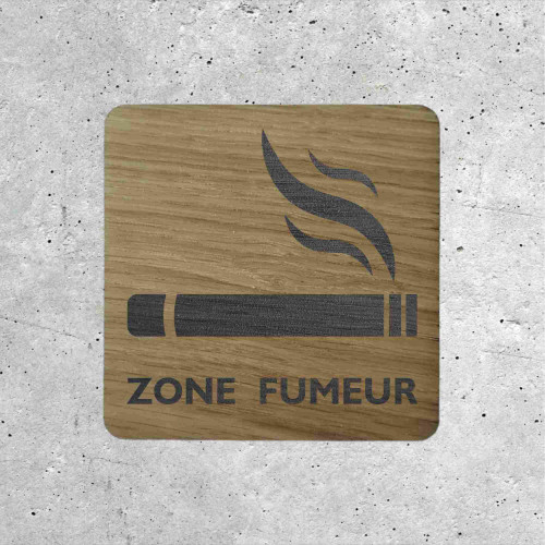 Panneau en Bois - Zone Fumeur