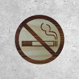 Wooden Sign - No Smoking Area