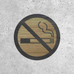 Wooden Sign - No Smoking Area