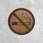 Wooden Sign - No Smoking Area