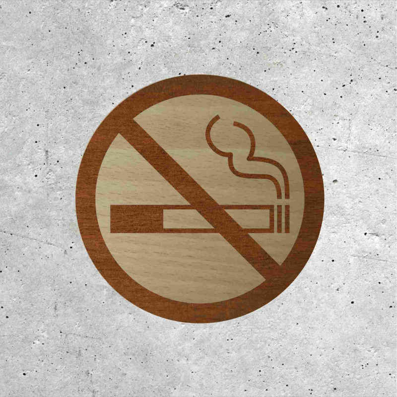 Wooden Sign - No Smoking Area