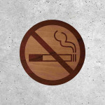 Wooden Sign - No Smoking Area