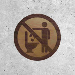 Wooden Signage - Restroom: Do Not Throw Anything