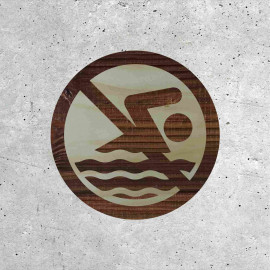 Wooden Sign - No Swimming