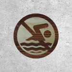 Wooden Sign - No Swimming