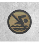 Wooden Sign - No Swimming