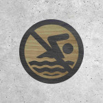 Wooden Sign - No Swimming