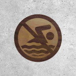 Wooden Sign - No Swimming