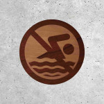 Wooden Sign - No Swimming