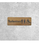 Signalétique en Bois - Toilettes Mixtes et Accessibles