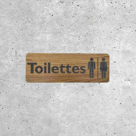 Panneau Toilettes en Bois - Hommes et Femmes