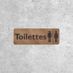 Panneau Toilettes en Bois - Hommes et Femmes