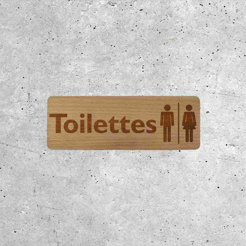 Wooden Restroom Sign - Men and Women