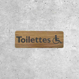 Wooden Signage - Accessible Restroom (People with Reduced Mobility)