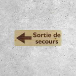 Signalétique Bois - Flèche Sortie de Secours Gauche