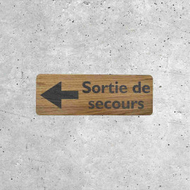 Wood Signage - Left Exit Arrow for Emergency