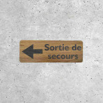 Wood Signage - Left Exit Arrow for Emergency