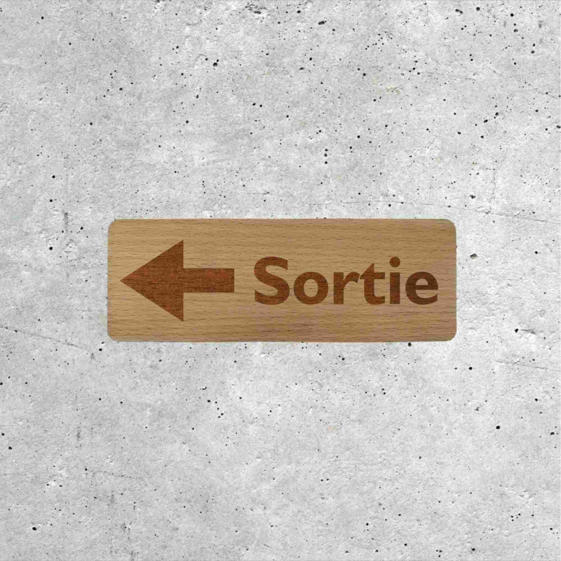 Wooden Directional Sign - Exit Left