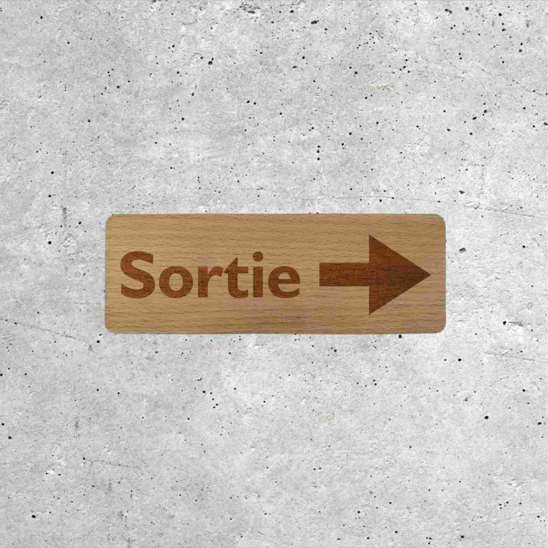 Panneau Directionnel en Bois - Sortie à droite