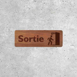 Wooden Exit Sign with Door Pictogram