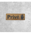 Wooden Private Access Sign with Hand Icon