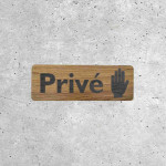 Wooden Private Access Sign with Hand Icon