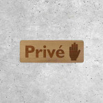 Wooden Private Access Sign with Hand Icon