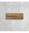 Signalétique en bois Vestiaire avec pictogramme