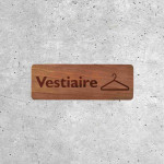 Signalétique en bois Vestiaire avec pictogramme