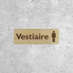 Panneau en bois Vestiaire Hommes avec pictogramme