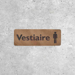 Panneau en bois Vestiaire Hommes avec pictogramme