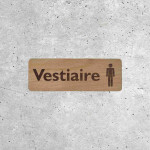 Panneau en bois Vestiaire Hommes avec pictogramme