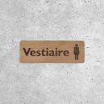 Panneau en bois Vestiaire Femmes avec pictogramme