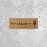 Panneau en bois Vestiaire Femmes avec pictogramme