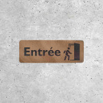 Panneau en bois Entrée avec pictogramme