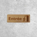 Wooden Entrance Sign with Pictogram