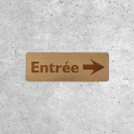 Signalétique bois Entrée avec flèche droite