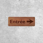 Signalétique bois Entrée avec flèche droite