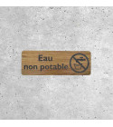 Non-potable Water Wooden Sign with Prohibition Icon