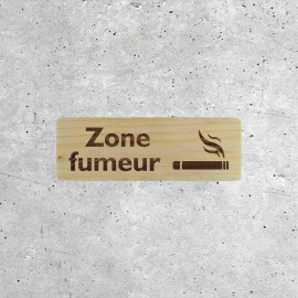 Plaque signalétique en bois Espace fumeur