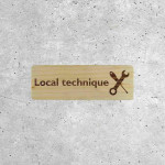 Wooden Technical Room Sign