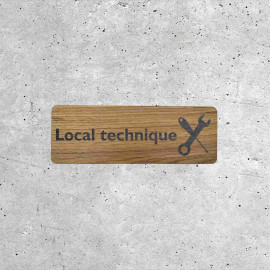 Plaque Signalétique en Bois - Local Technique