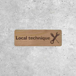 Wooden Technical Room Sign