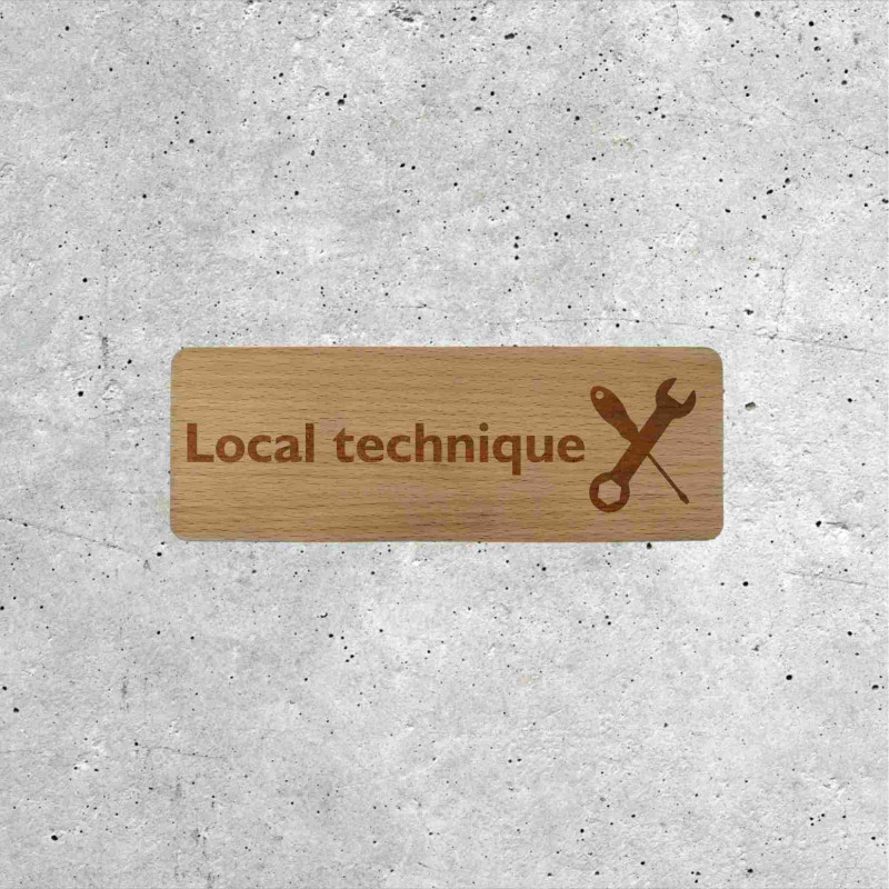 Wooden Technical Room Sign