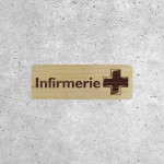 Wooden Infirmary Sign with Cross