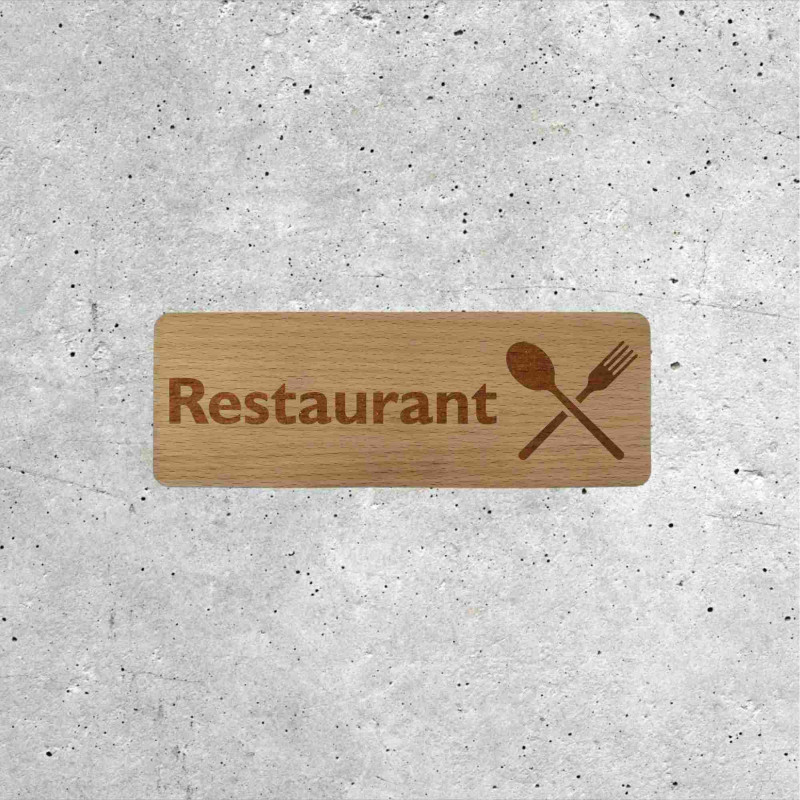 Panneau en Bois Restaurant - Signalétique de Restauration