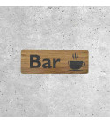 Panneau en Bois Bar - Signalétique avec Tasse de Café